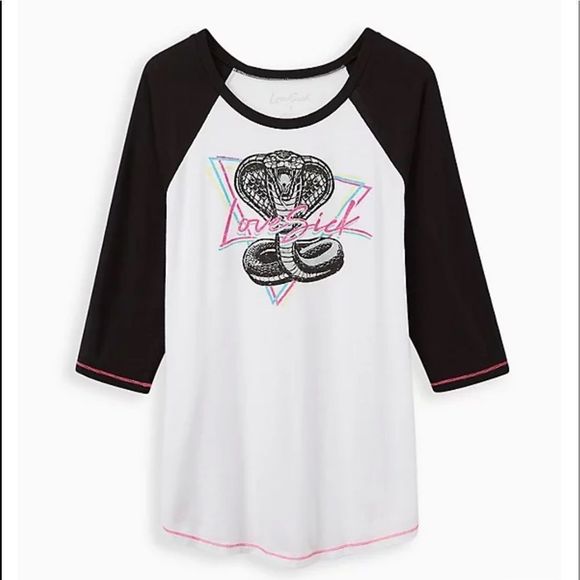 torrid Tops - Torrid Lovesick Cobra snake lovesick raglan t tee shirt vintage triangle NEW 3X